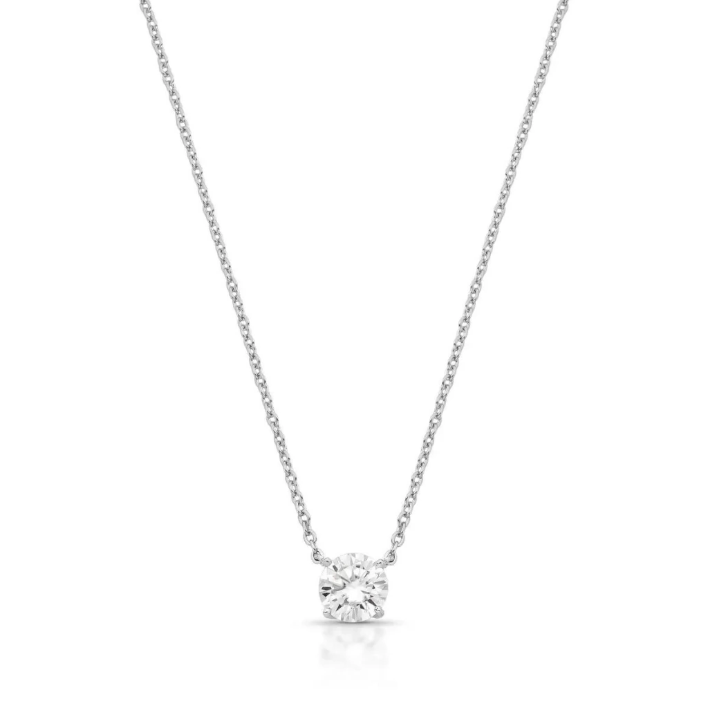 Colar Ponto de Luz Moissanite 8mm - 2.0 ct