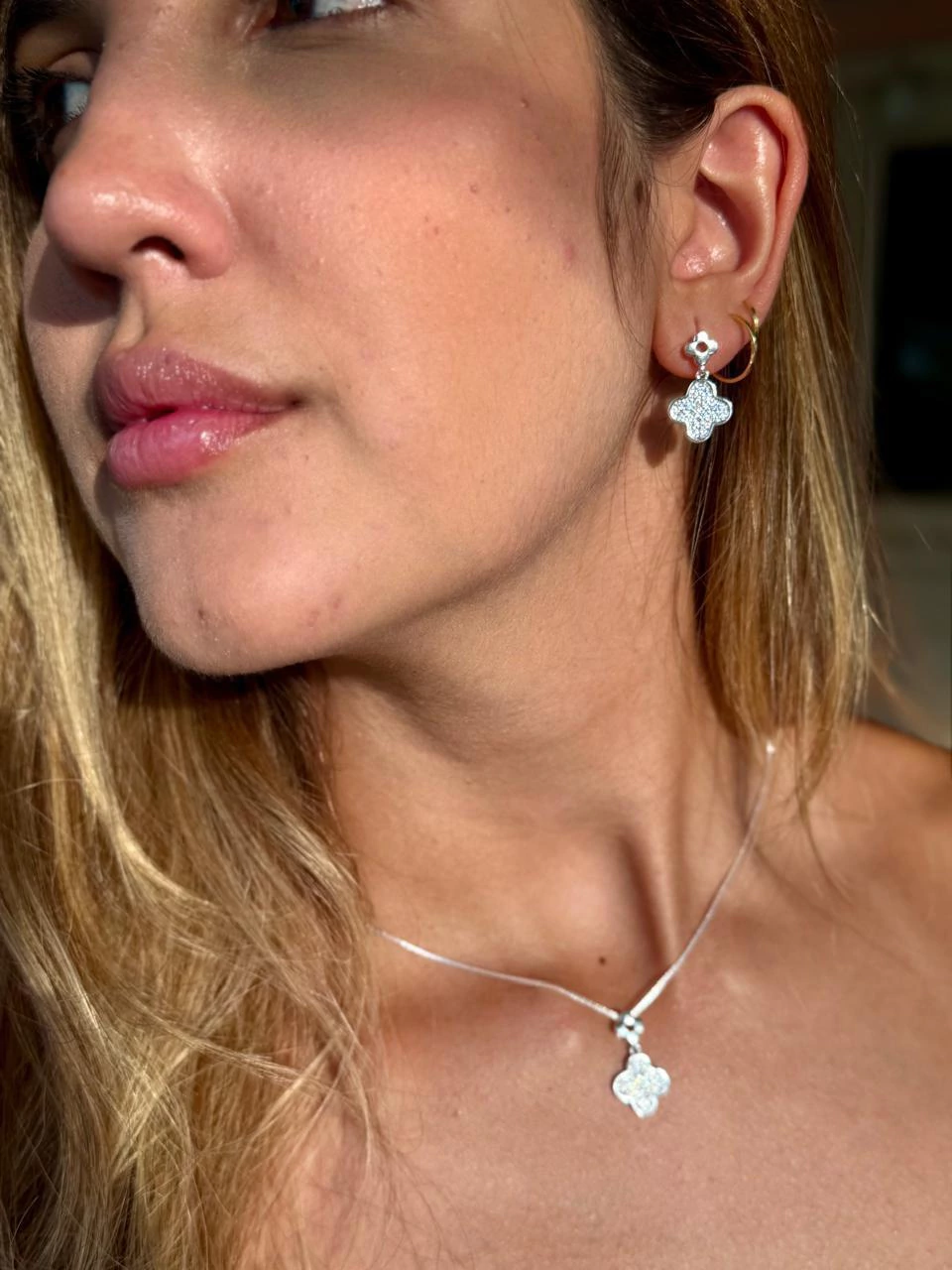 Conjunto Trevo Van Cleef - Banho de Prata — segunda imagem
