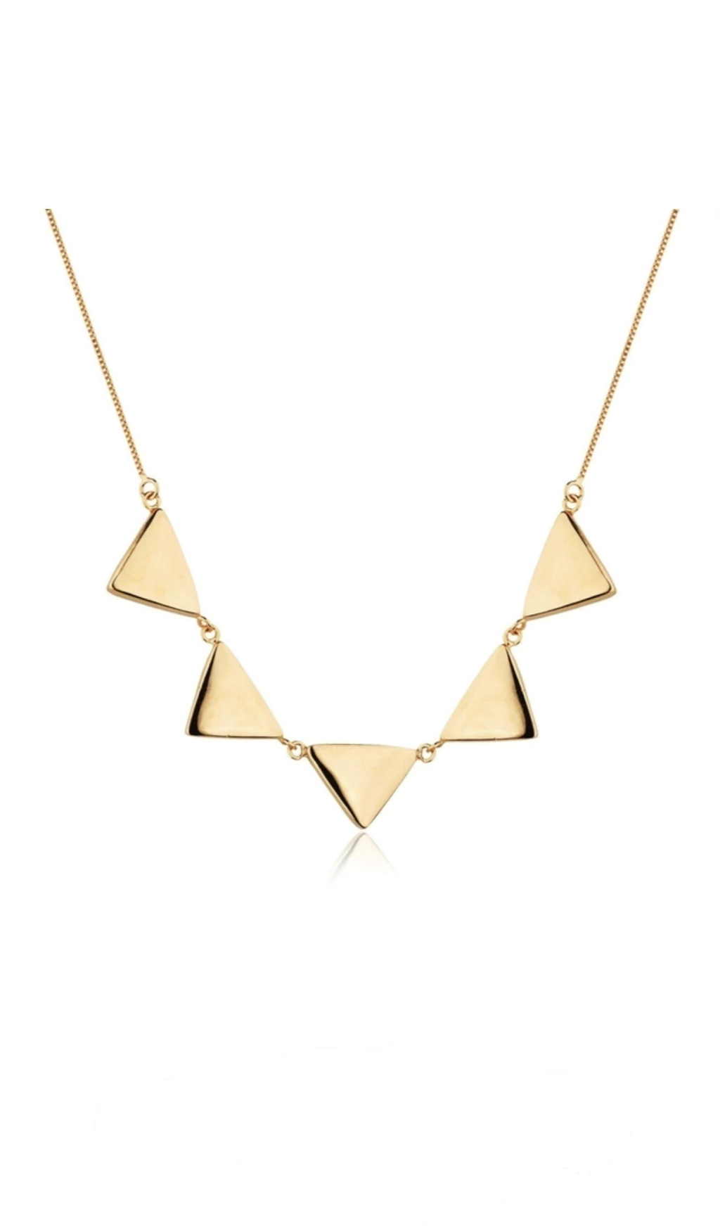 Colar Cinco Triângulos - Banho Ouro 18K