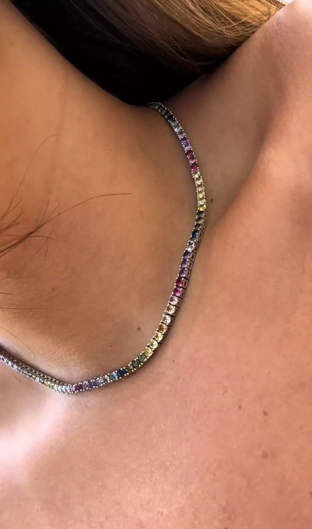 Colar Riviera Rainbow - Banho de Ródio — segunda imagem