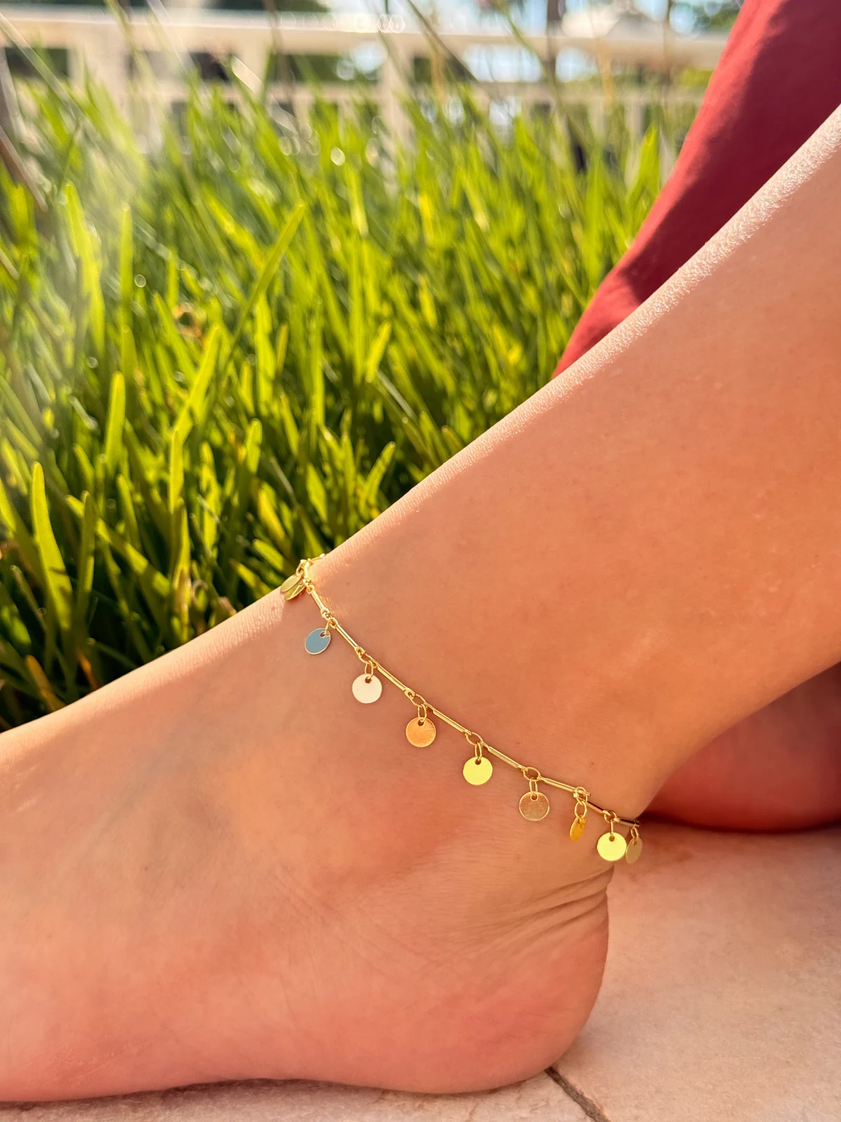 Tornozeleira Chapinha - Banho Ouro 18k