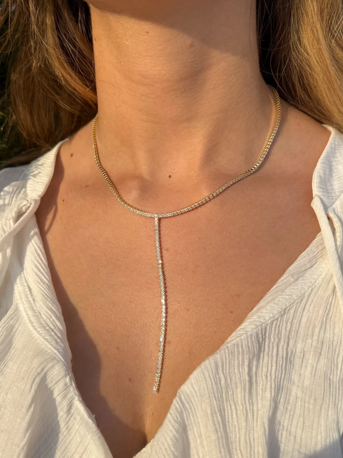 Choker Gravata Riviera - Banho Ouro 18k