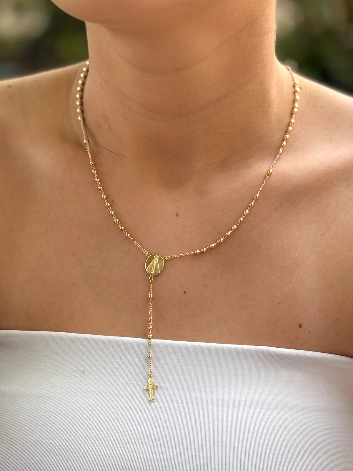 Terço Nossa Senhora Aparecida - Banho Ouro 18k — segunda imagem